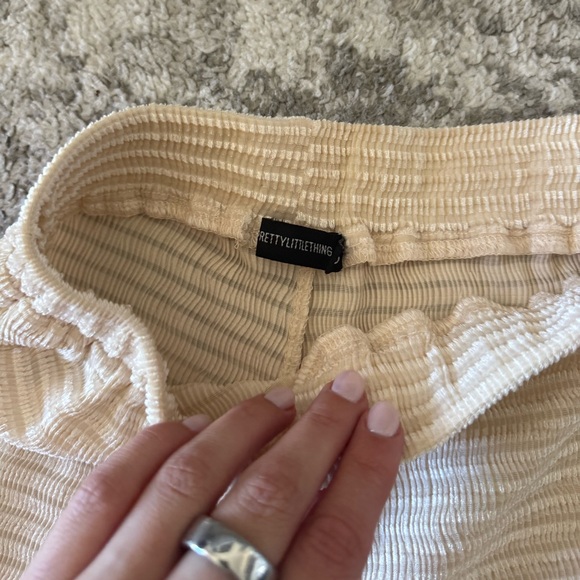 PrettyLittleThing Beige Ribbed Trousers - Picture 6 of 8